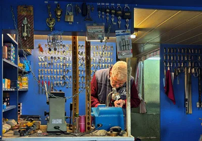 El taller, con las máquinas de copiar